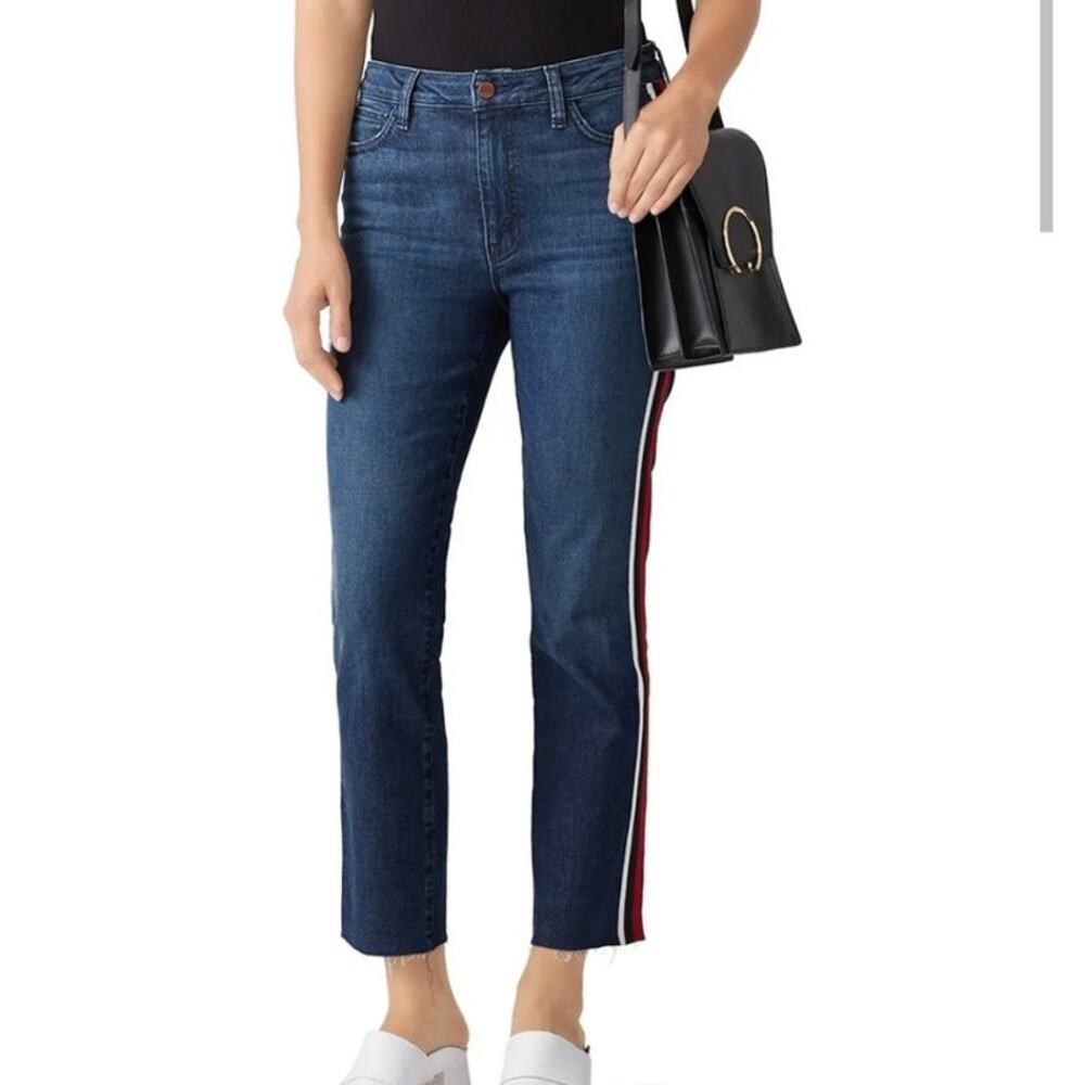 Sanctuary Modern Straight Crop High Rise Raw Hem Denim Jeans Size 6